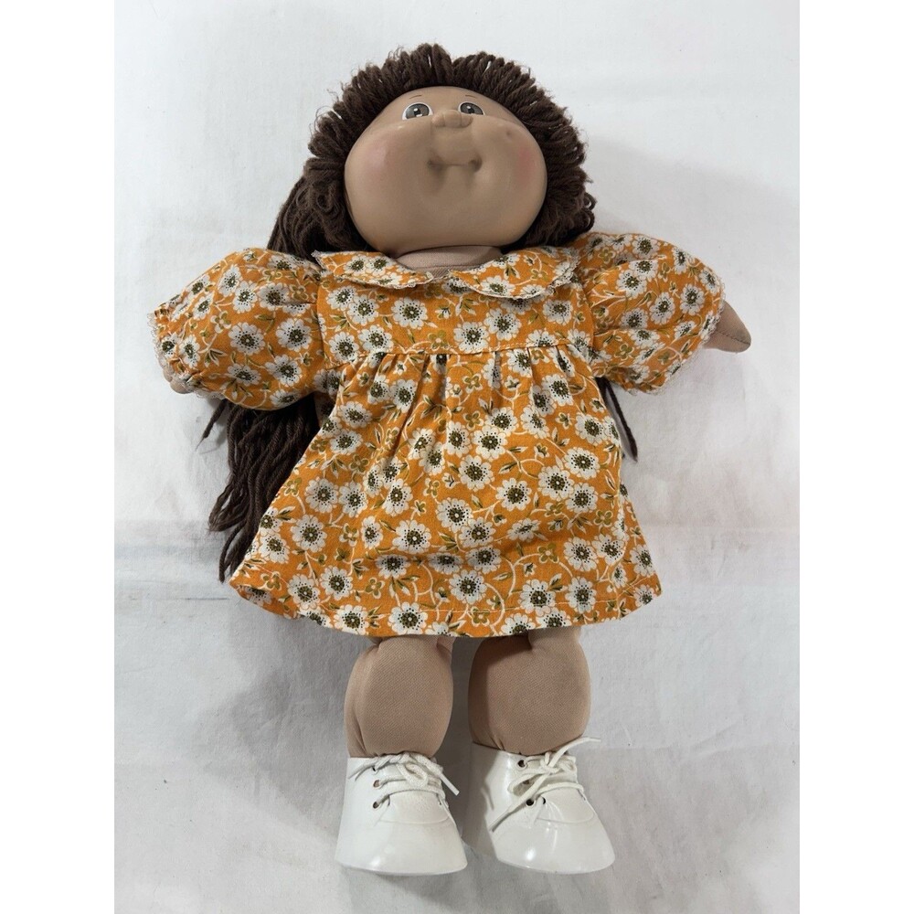 Vintage 1985 Cabbage Patch Kids Girl Brown Hair Brown Eyes Monkey Face Mold